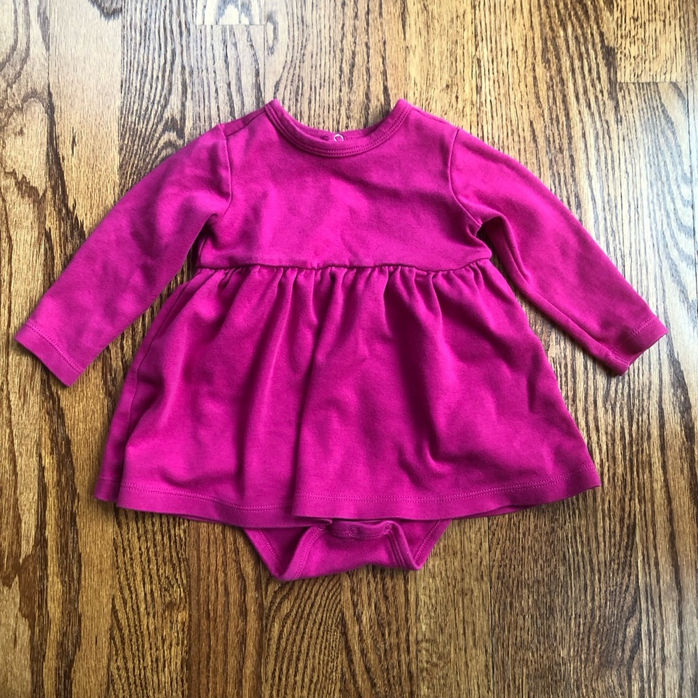 Primary Fuschia Peplum Onesie 6-12 Months